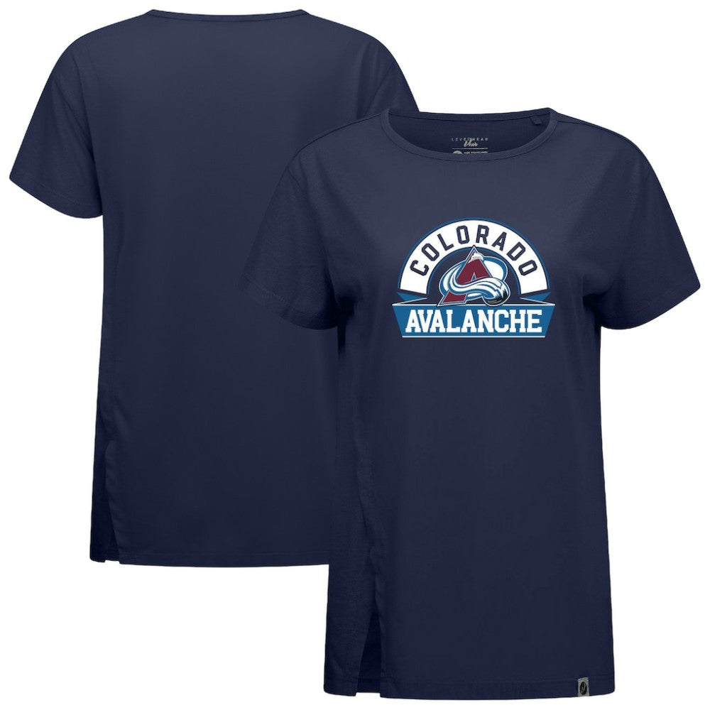 Colorado Avalanche Levelwear Women's Influx Banner Arch T-Shirt - Navy - NHL 203145194