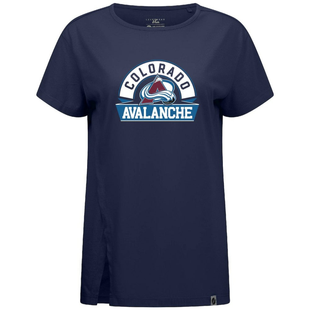 Colorado Avalanche Levelwear Women's Influx Banner Arch T-Shirt - Navy - NHL 203145194