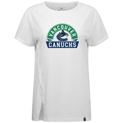 Vancouver Canucks Levelwear Women's Influx Banner Arch T-Shirt - White - NHL 203145196