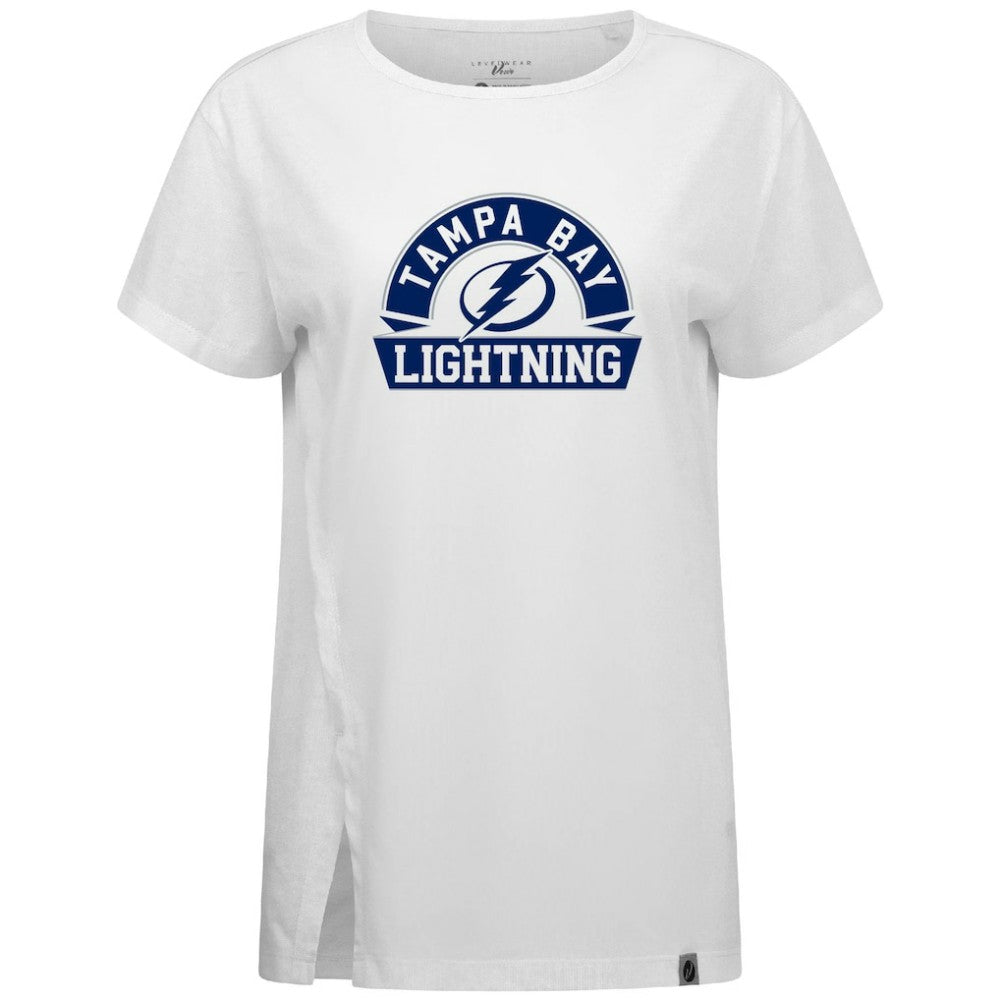Tampa Bay Lightning Levelwear Women's Influx Banner Arch T-Shirt - White - NHL 203145203