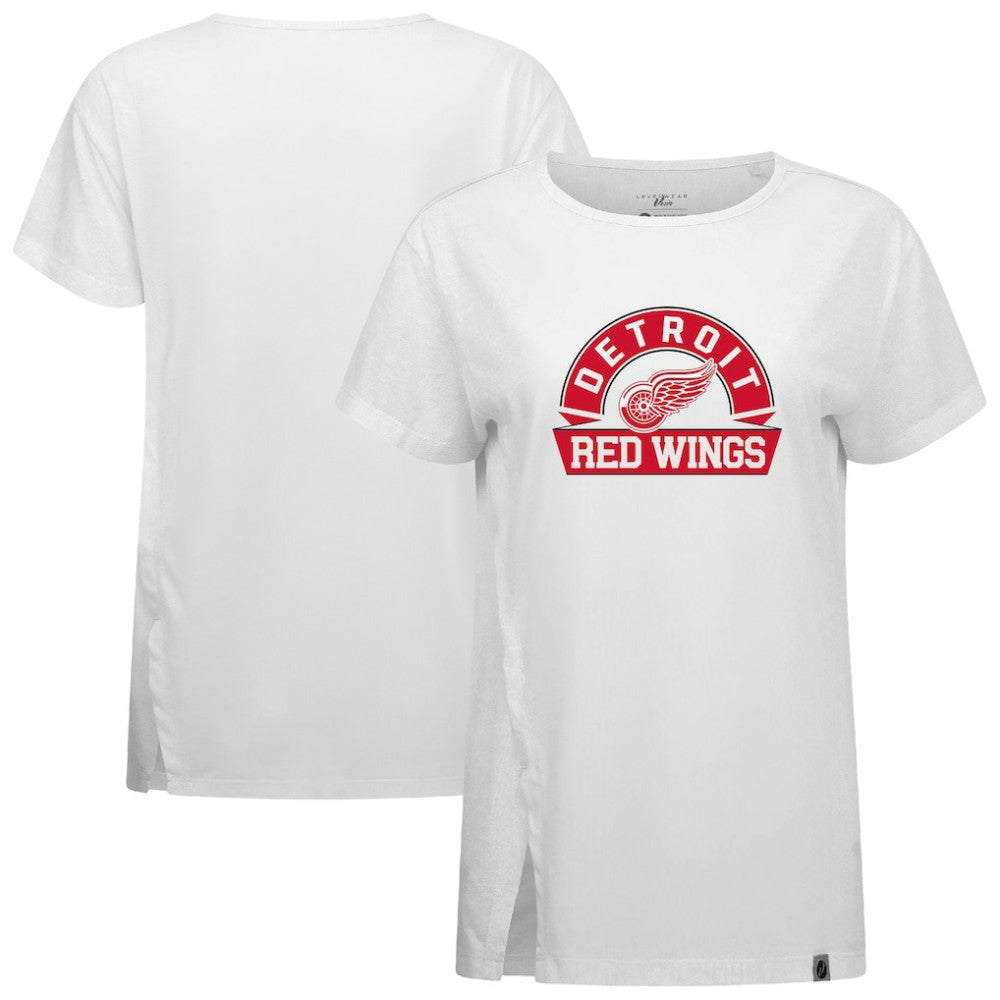 Detroit Red Wings Levelwear Women's Influx Banner Arch T-Shirt - White - NHL 203145204