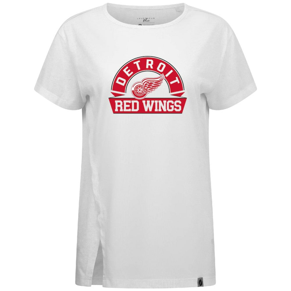 Detroit Red Wings Levelwear Women's Influx Banner Arch T-Shirt - White - NHL 203145204