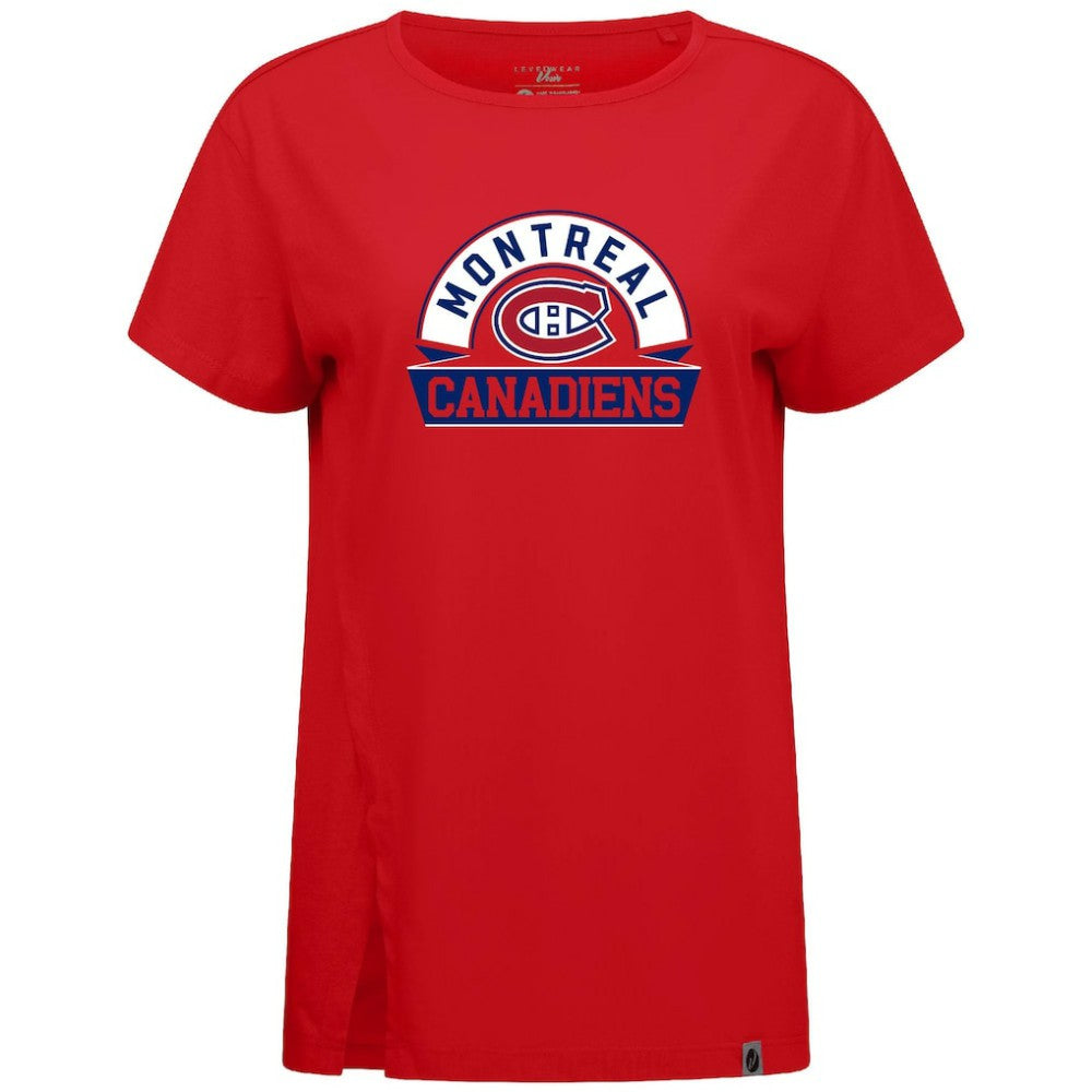 Montreal Canadiens Levelwear Women's Influx Banner Arch T-Shirt - Red - NHL 203145205