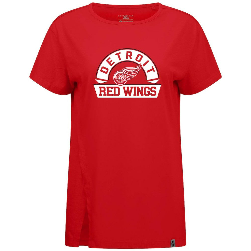 Detroit Red Wings Levelwear Women's Influx Banner Arch T-Shirt - Red - NHL 203145208