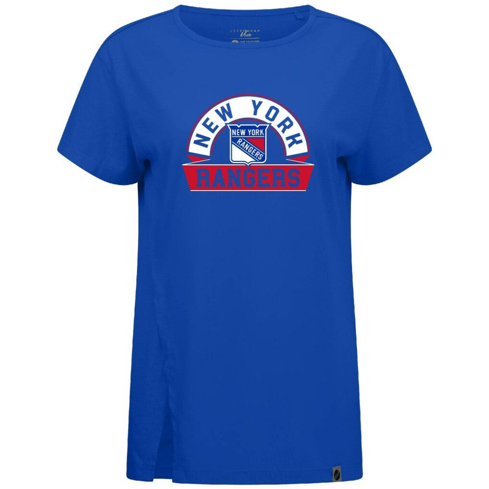 New York Rangers Levelwear Women's Influx Banner Arch T-Shirt - Royal - NHL 203145212