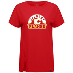 Calgary Flames Levelwear Women's Influx Banner Arch T-Shirt - Red - NHL 203145214