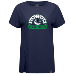 Vancouver Canucks Levelwear Women's Influx Banner Arch T-Shirt - Navy - NHL 203145220