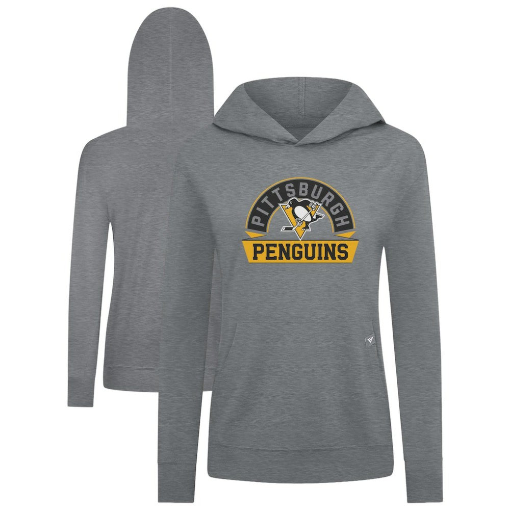 Pittsburgh Penguins Levelwear Women's Relay Banner Arch Pullover Hoodie - Gray - NHL 203145221