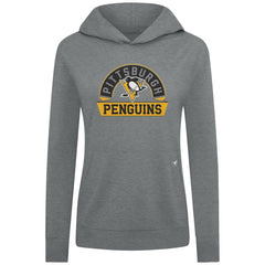 Pittsburgh Penguins Levelwear Women's Relay Banner Arch Pullover Hoodie - Gray - NHL 203145221