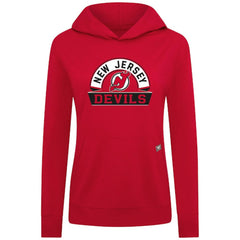 New Jersey Devils Levelwear Women's Relay Banner Arch Pullover Hoodie - Red - NHL 203145225