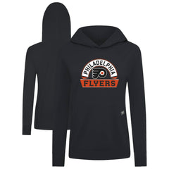 Philadelphia Flyers Levelwear Women's Relay Banner Arch Pullover Hoodie - Black - NHL 203145227