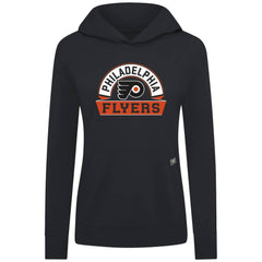 Philadelphia Flyers Levelwear Women's Relay Banner Arch Pullover Hoodie - Black - NHL 203145227