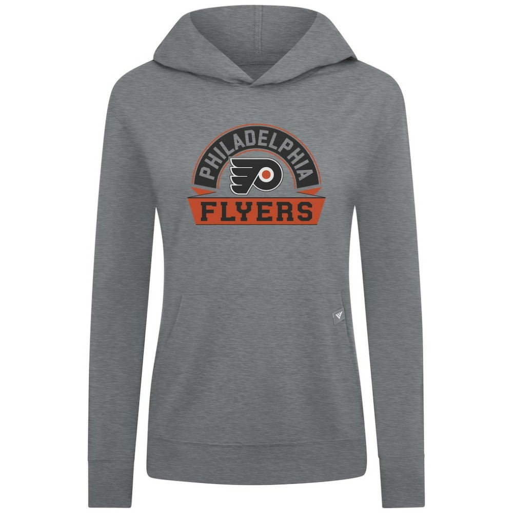 Philadelphia Flyers Levelwear Women's Relay Banner Arch Pullover Hoodie - Gray - NHL 203145228