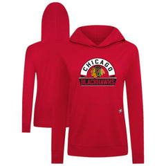 Chicago Blackhawks Levelwear Women's Relay Banner Arch Pullover Hoodie - Red - NHL 203145229