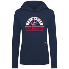 Columbus Blue Jackets Levelwear Women's Relay Banner Arch Pullover Hoodie - Navy - NHL 203145231