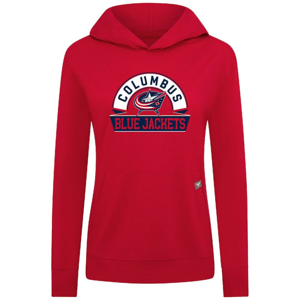 Columbus Blue Jackets Levelwear Women's Relay Banner Arch Pullover Hoodie - Red - NHL 203145232