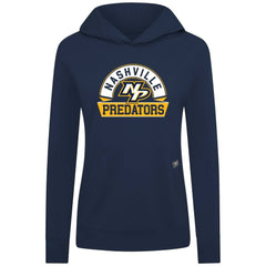 Nashville Predators Levelwear Women's Relay Banner Arch Pullover Hoodie - Navy - NHL 203145233
