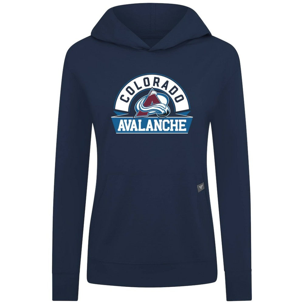 Colorado Avalanche Levelwear Women's Relay Banner Arch Pullover Hoodie - Navy - NHL 203145234