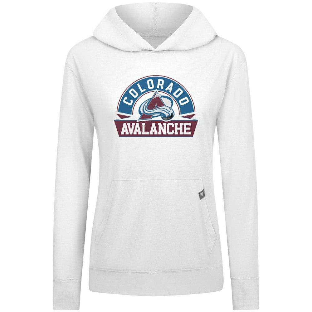 Colorado Avalanche Levelwear Women's Relay Banner Arch Pullover Hoodie - White - NHL 203145235