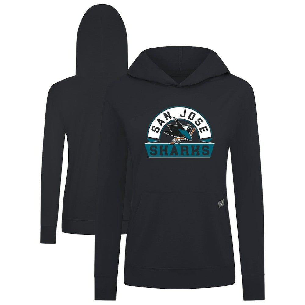 San Jose Sharks Levelwear Women's Relay Banner Arch Pullover Hoodie - Black - NHL 203145240