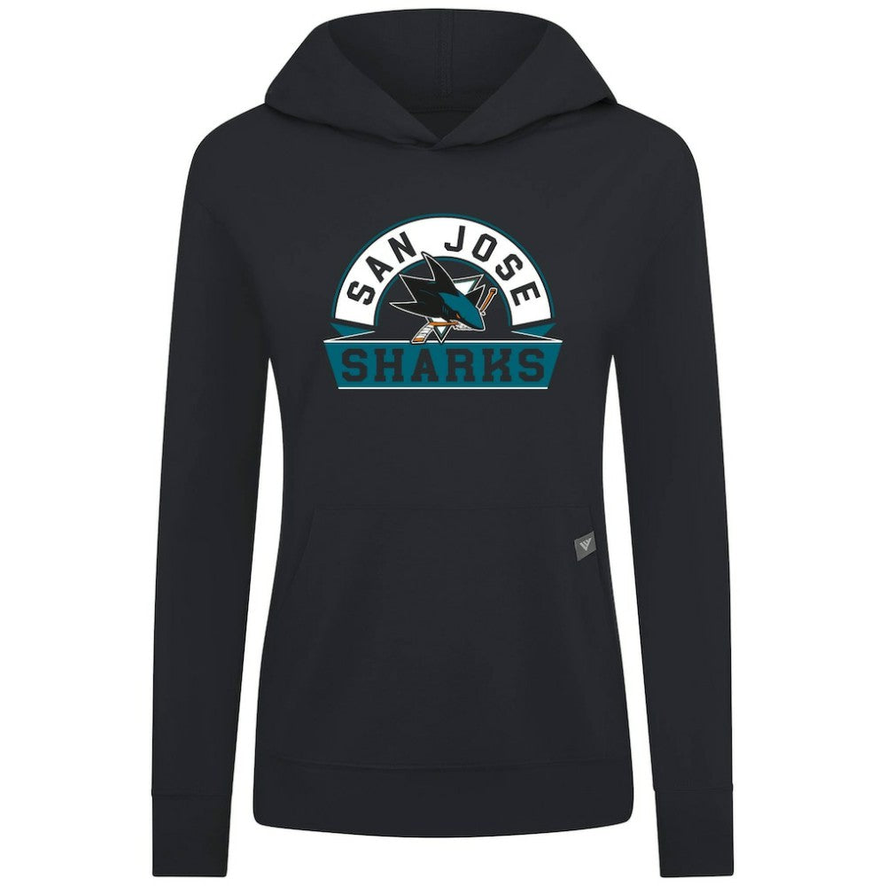 San Jose Sharks Levelwear Women's Relay Banner Arch Pullover Hoodie - Black - NHL 203145240