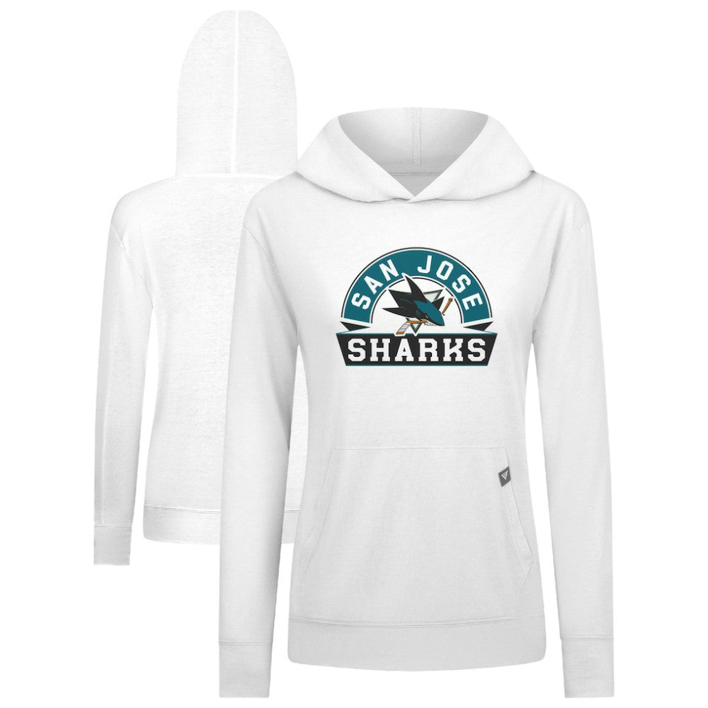 San Jose Sharks Levelwear Women's Relay Banner Arch Pullover Hoodie - White - NHL 203145241