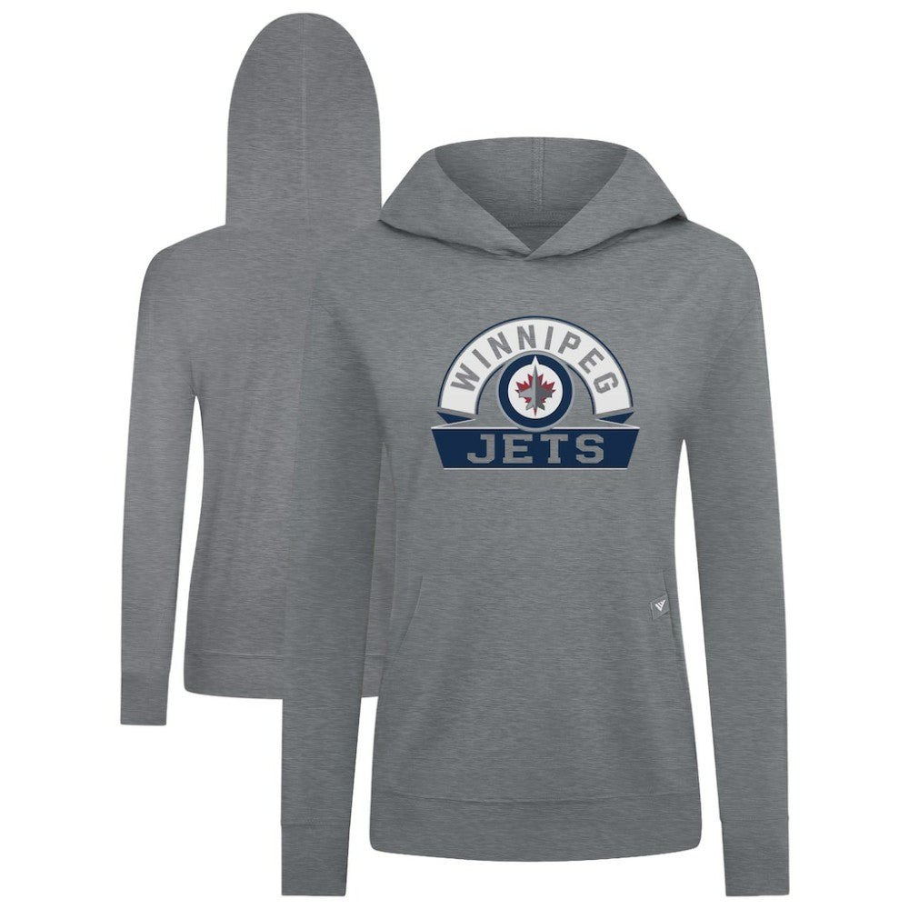 Winnipeg Jets Levelwear Women's Relay Banner Arch Pullover Hoodie - Gray - NHL 203145243