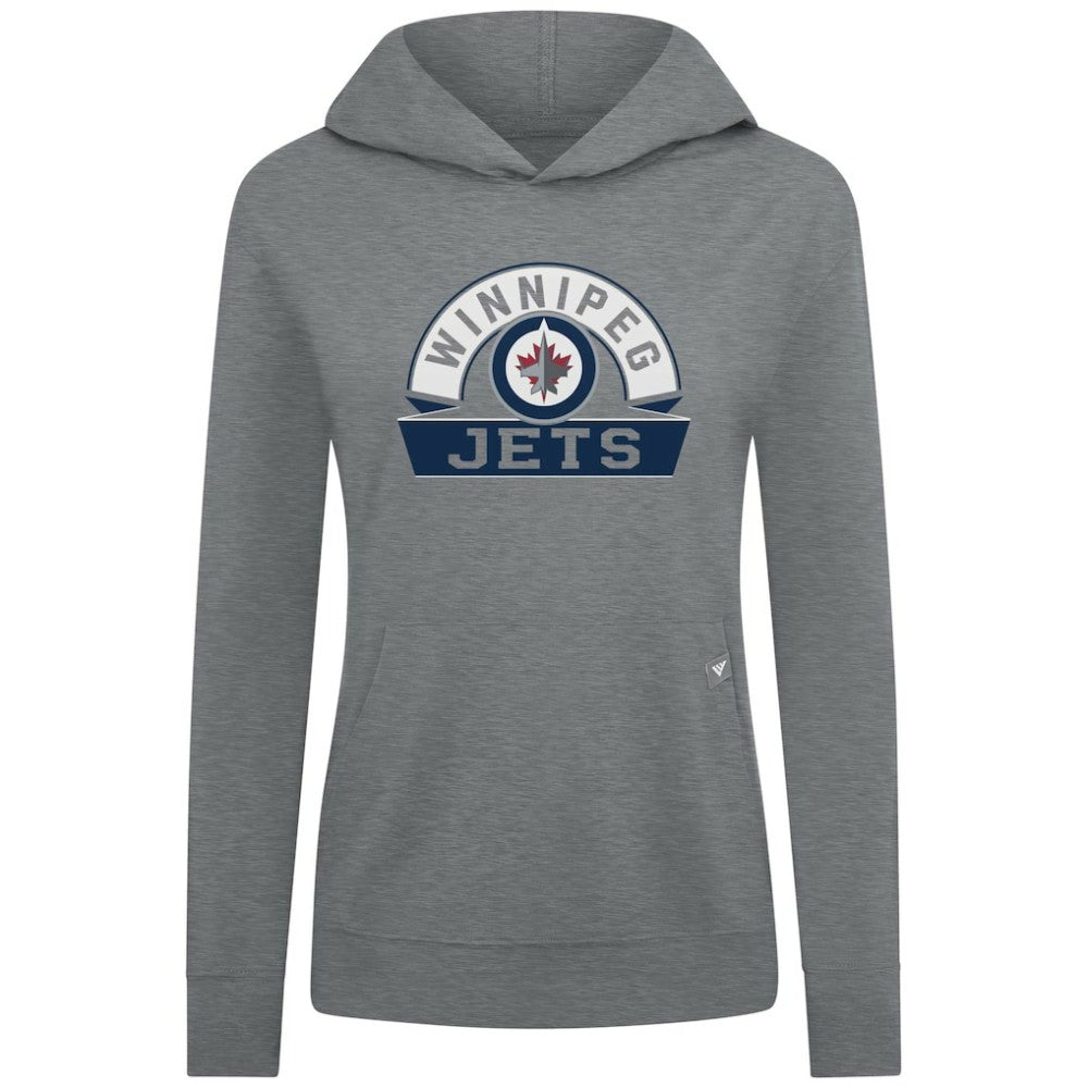 Winnipeg Jets Levelwear Women's Relay Banner Arch Pullover Hoodie - Gray - NHL 203145243