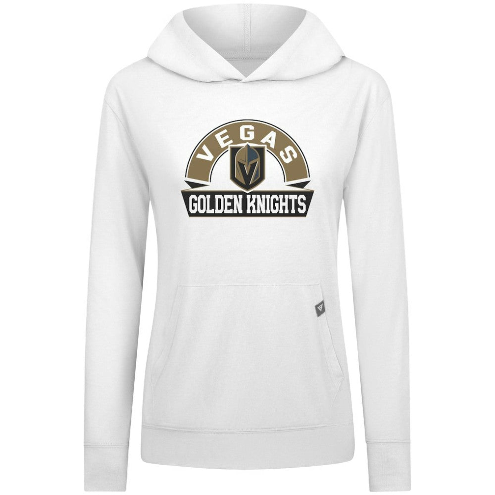 Vegas Golden Knights Levelwear Women's Relay Banner Arch Pullover Hoodie - White - NHL 203145245