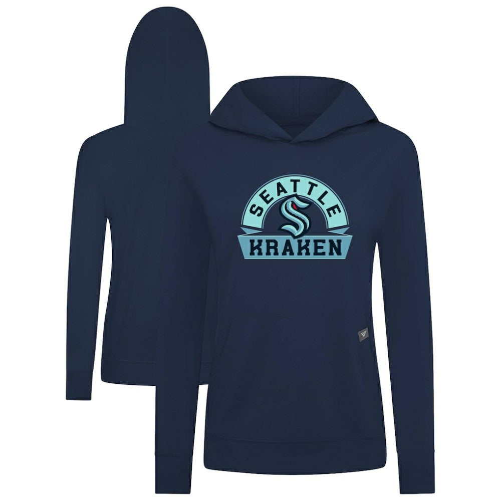 Seattle Kraken Levelwear Women's Relay Banner Arch Pullover Hoodie - Deep Sea Blue - NHL 203145246