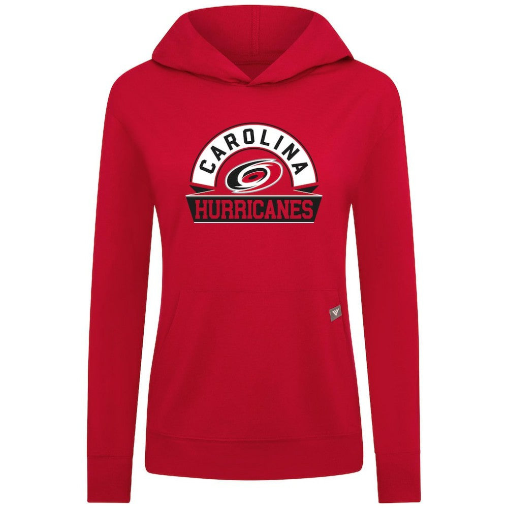 Carolina Hurricanes Levelwear Women's Relay Banner Arch Pullover Hoodie - Red - NHL 203145248