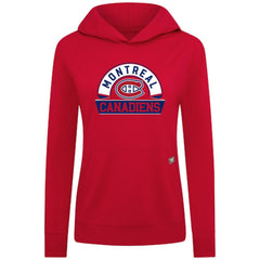 Montreal Canadiens Levelwear Women's Relay Banner Arch Pullover Hoodie - Red - NHL 203145253