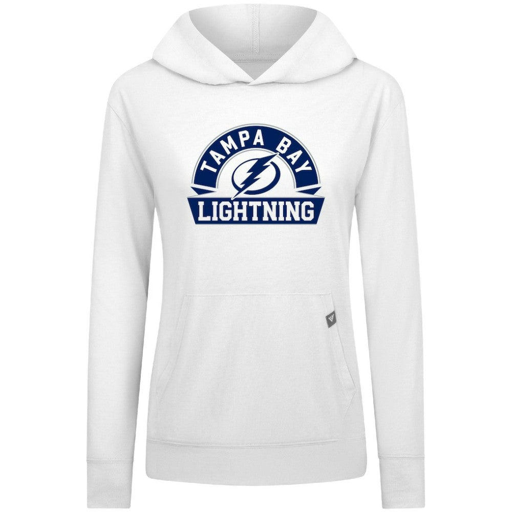 Tampa Bay Lightning Levelwear Women's Relay Banner Arch Pullover Hoodie - White - NHL 203145254