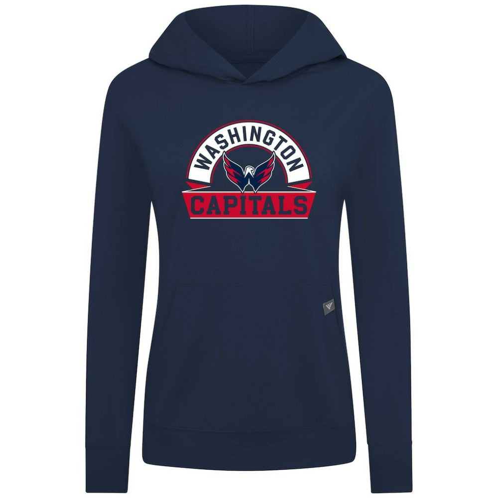 Washington Capitals Levelwear Women's Relay Banner Arch Pullover Hoodie - Navy - NHL 203145256