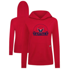 Washington Capitals Levelwear Women's Relay Banner Arch Pullover Hoodie - Red - NHL 203145257