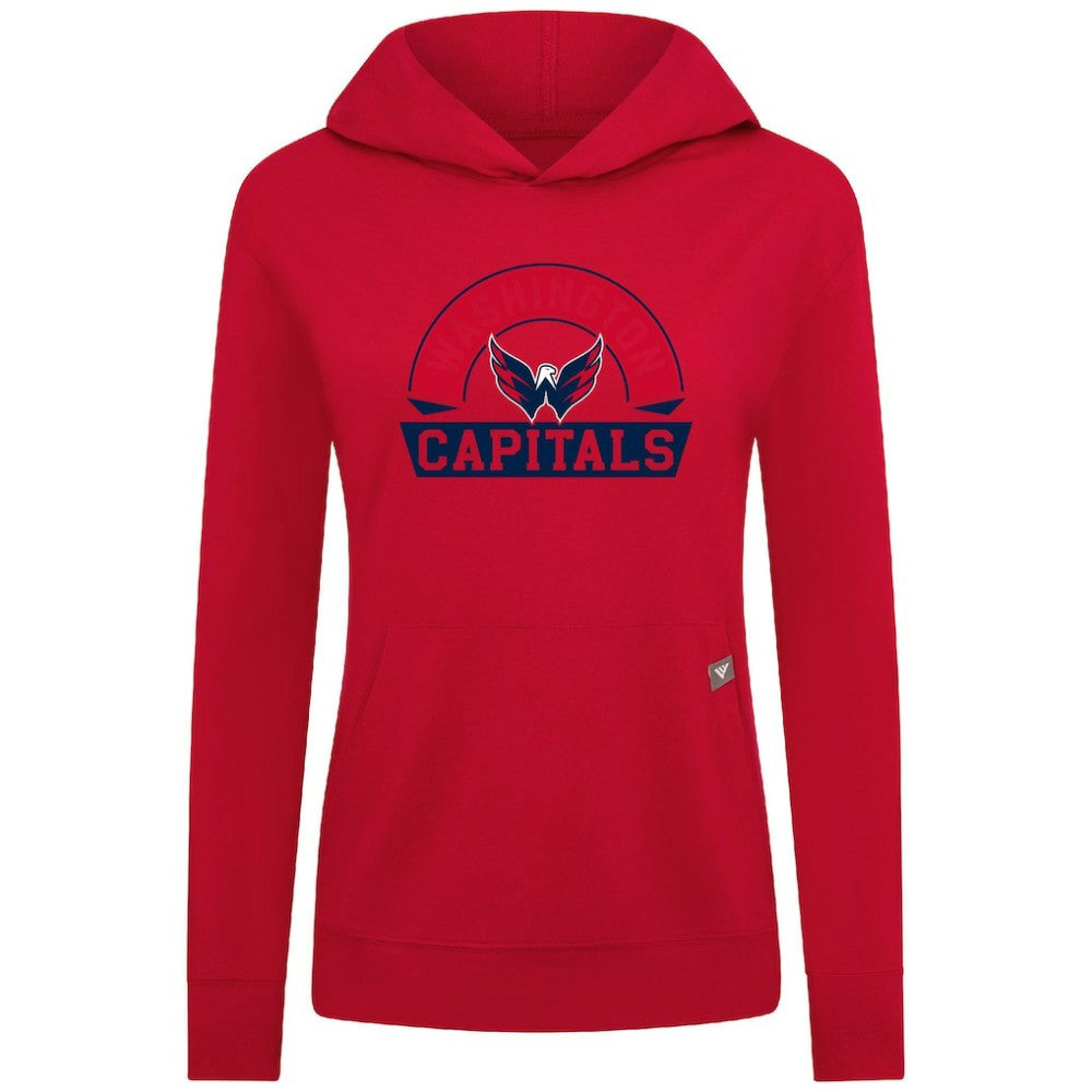 Washington Capitals Levelwear Women's Relay Banner Arch Pullover Hoodie - Red - NHL 203145257