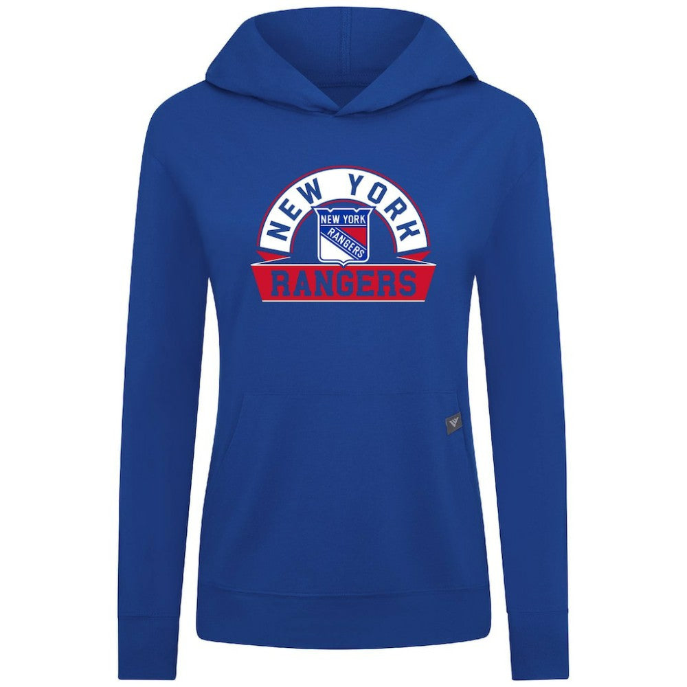 New York Rangers Levelwear Women's Relay Banner Arch Pullover Hoodie - Royal - NHL 203145259