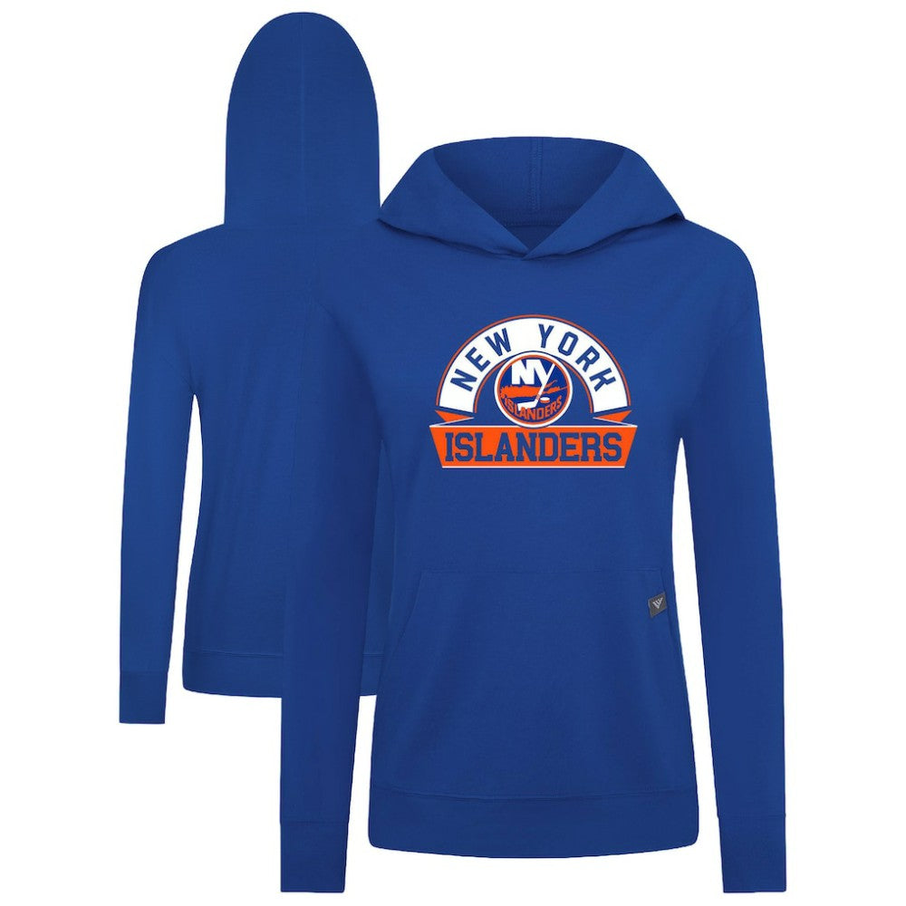 New York Islanders Levelwear Women's Relay Banner Arch Pullover Hoodie - Royal - NHL 203145260