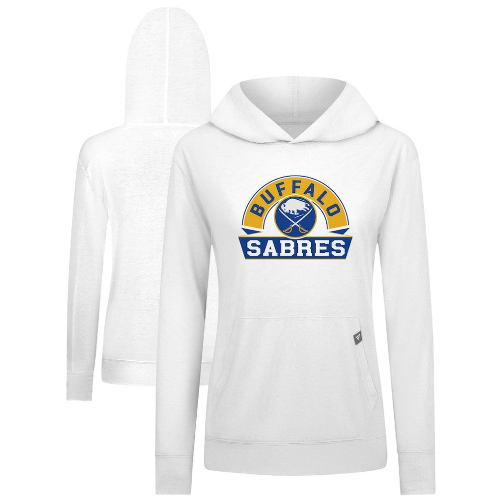 Buffalo Sabres Levelwear Women's Relay Banner Arch Pullover Hoodie - White - NHL 203145261
