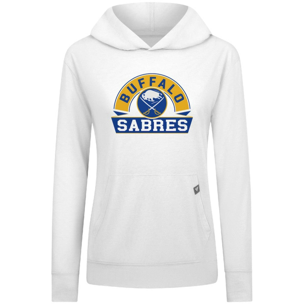 Buffalo Sabres Levelwear Women's Relay Banner Arch Pullover Hoodie - White - NHL 203145261