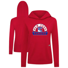 New York Rangers Levelwear Women's Relay Banner Arch Pullover Hoodie - Red - NHL 203145262