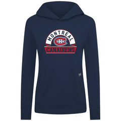 Montreal Canadiens Levelwear Women's Relay Banner Arch Pullover Hoodie - Navy - NHL 203145264