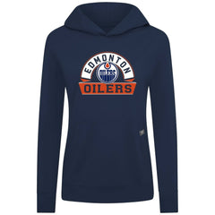 Edmonton Oilers Levelwear Women's Relay Banner Arch Pullover Hoodie - Navy - NHL 203145265