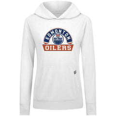 Edmonton Oilers Levelwear Women's Relay Banner Arch Pullover Hoodie - White - NHL 203145266