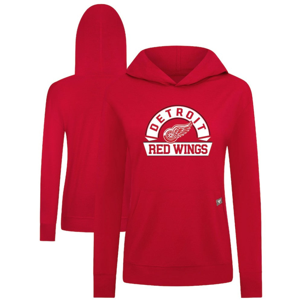 Detroit Red Wings Levelwear Women's Relay Banner Arch Pullover Hoodie - Red - NHL 203145267