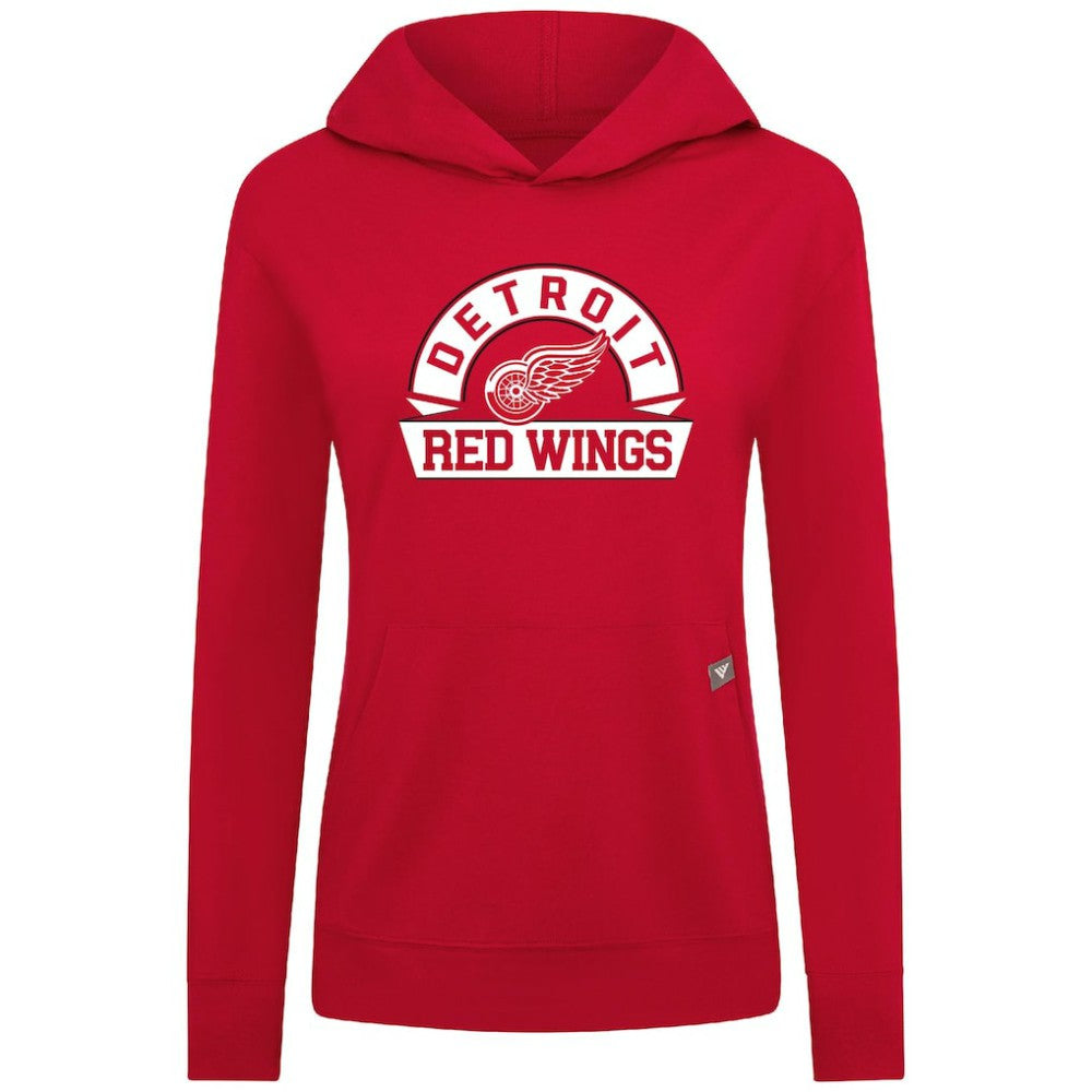 Detroit Red Wings Levelwear Women's Relay Banner Arch Pullover Hoodie - Red - NHL 203145267