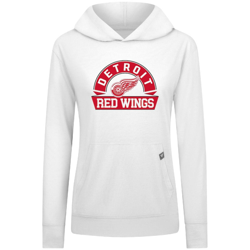 Detroit Red Wings Levelwear Women's Relay Banner Arch Pullover Hoodie - White - NHL 203145268