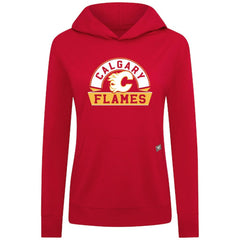 Calgary Flames Levelwear Women's Relay Banner Arch Pullover Hoodie - Red - NHL 203145269