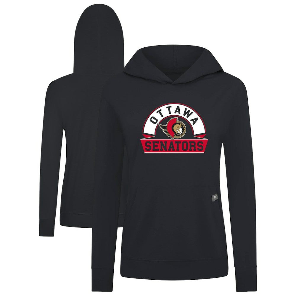 Ottawa Senators Levelwear Women's Relay Banner Arch Pullover Hoodie - Black - NHL 203145271