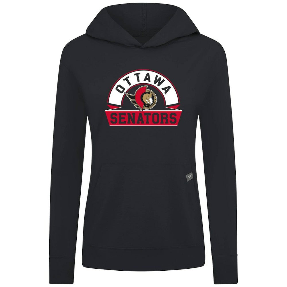 Ottawa Senators Levelwear Women's Relay Banner Arch Pullover Hoodie - Black - NHL 203145271